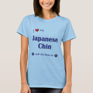 Ik hou van mijn Japanse kin (Vrouw Dog) T-shirt
