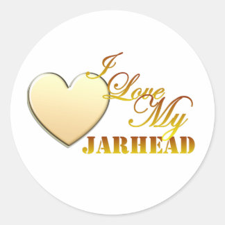 Ik hou van mijn jarhead ronde sticker