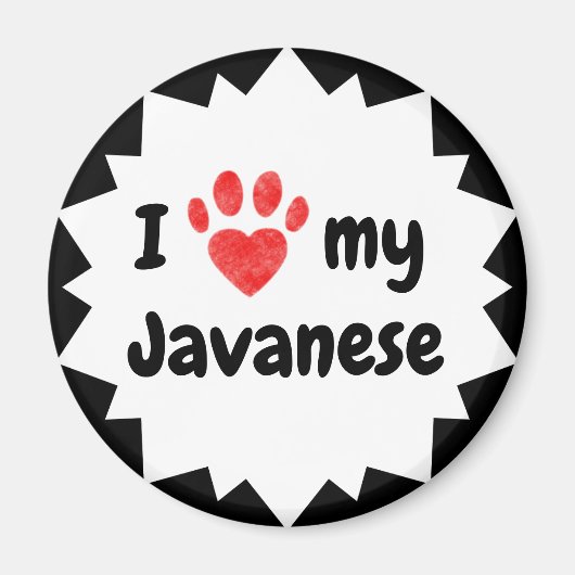 Ik hou van mijn Javanese kat Magneet (Voorkant)