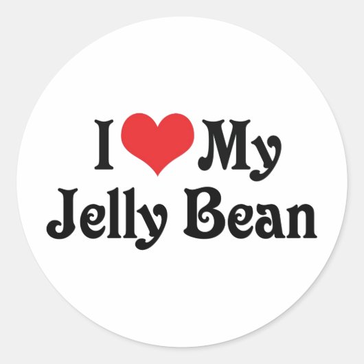 Ik hou van mijn Jelly Bean Ronde Sticker (Voorkant)
