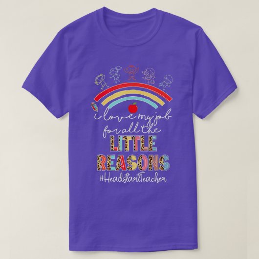 Ik hou van mijn job Headstart leraar regenboog ter T-shirt (Design voorkant)