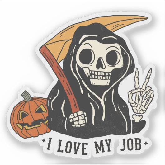 Ik hou van mijn job reaper sticker (Voorkant)