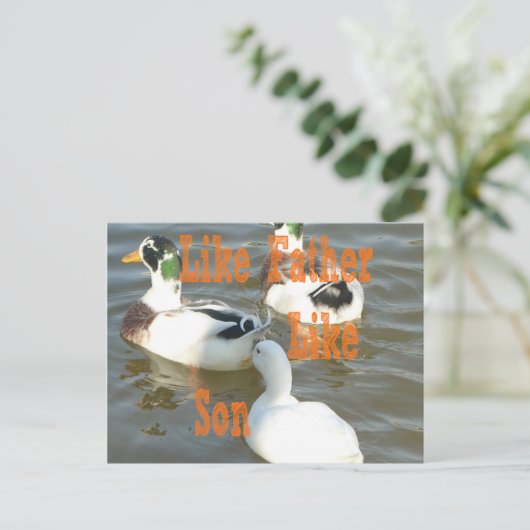 Ik hou van mijn jongen als vader als zoon briefkaart (Staand voorkant)