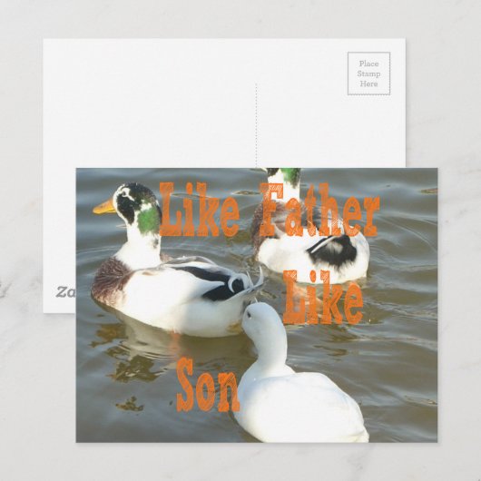 Ik hou van mijn jongen als vader als zoon briefkaart (Voorkant / Achterkant)