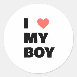 Ik hou van mijn jongen ronde sticker