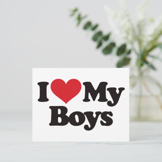 Ik hou van mijn jongens briefkaart (Staand voorkant)