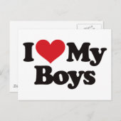 Ik hou van mijn jongens briefkaart (Voorkant / Achterkant)