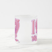 Ik hou van mijn jongens roze/paars - hart matglas koffiemok (Center)