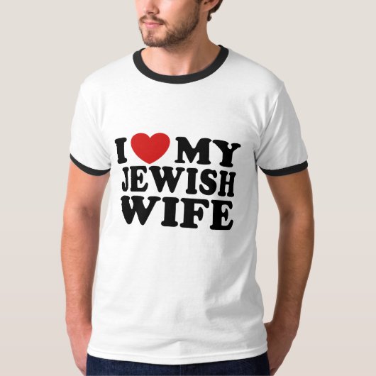 Ik hou van mijn joodse vrouw t-shirt (Voorkant)