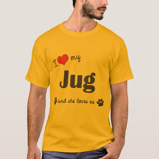 Ik hou van mijn juk (Vrouw Dog) T-shirt (Voorkant)