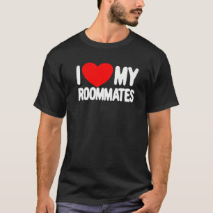Ik hou van mijn kamergenoten, rood hart. Ik hou va T-shirt