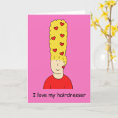 Ik hou van mijn kapper blonde bijenkorf kaart (Gele Bloem)