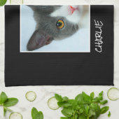 Ik hou van mijn kat, aangepaste foto - Pet Lovers Theedoek (Gevouwen)