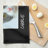 Ik hou van mijn kat, aangepaste foto - Pet Lovers Theedoek (Quarter Fold)