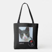 Ik hou van mijn kat, aangepaste foto - Pet Lovers Tote Bag (Achterkant)