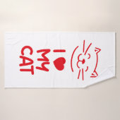Ik hou van mijn kat badhanddoek (Badhanddoek)