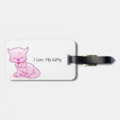 Ik hou van mijn Kat Bagagelabel met lederen riem (Achterkant horizontaal)