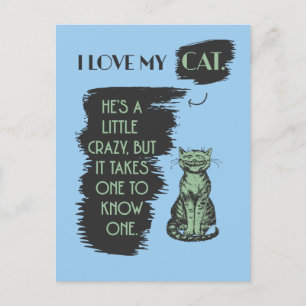 Ik hou van mijn kat briefkaart