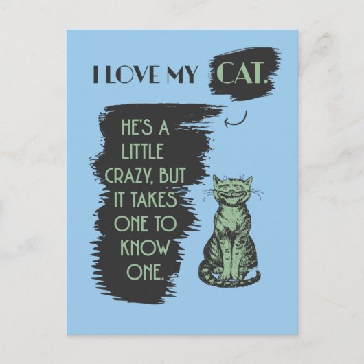 Ik hou van mijn kat briefkaart (Voorkant)