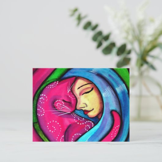 Ik hou van mijn kat briefkaart (Staand voorkant)