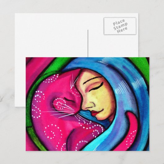 Ik hou van mijn kat briefkaart (Voorkant / Achterkant)