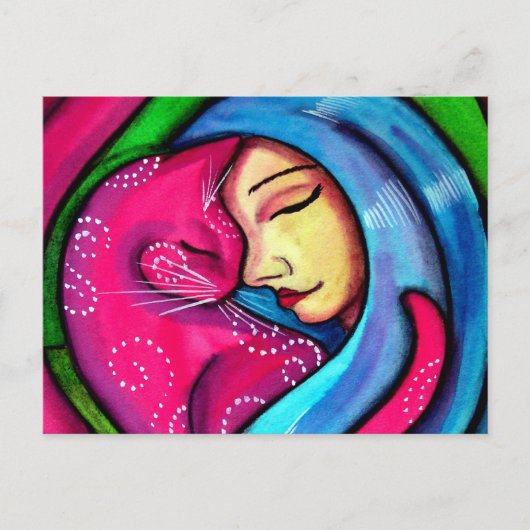 Ik hou van mijn kat briefkaart (Voorkant)