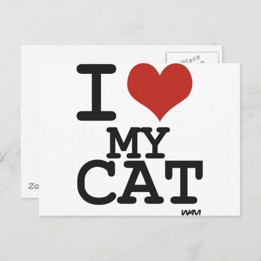 Ik hou van mijn kat briefkaart (Voorkant / Achterkant)