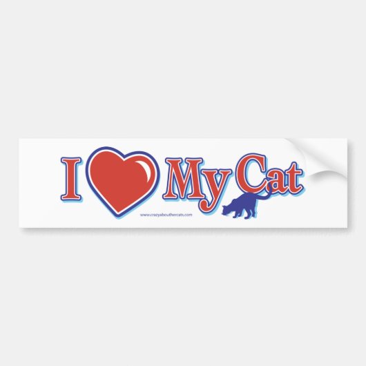 Ik hou van mijn kat bumpersticker (Voorkant)