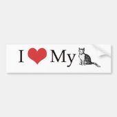 Ik hou van mijn kat bumpersticker (Voorkant)