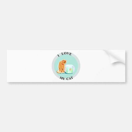 Ik hou van mijn kat! bumpersticker (Voorkant)