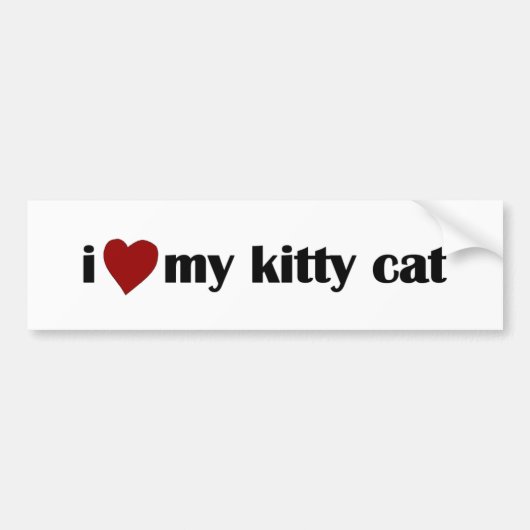Ik hou van mijn kat bumpersticker (Voorkant)