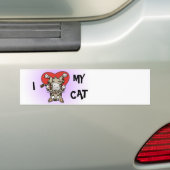 Ik hou van mijn kat Bumpersticker (Op auto)