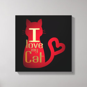 IK HOU VAN MIJN KAT CANVAS ART! AFDRUK