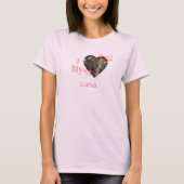 Ik hou van mijn kat Custom foto, naam en ras T-shirt (Voorkant)