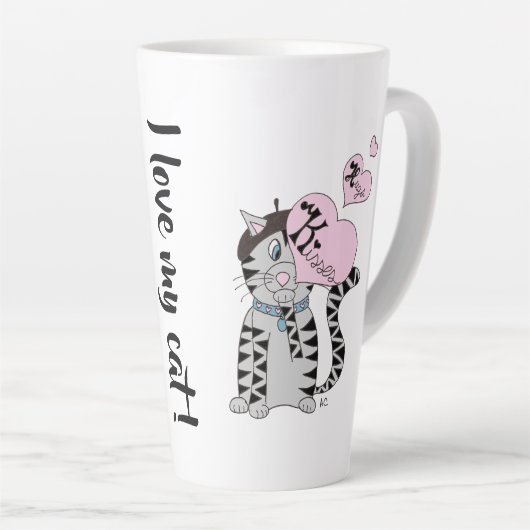 Ik hou van mijn kat een latte Mok (Rechterhoek)
