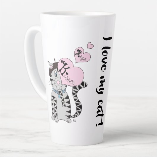 Ik hou van mijn kat een latte Mok (Linkerhoek)