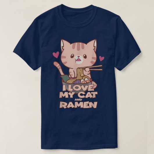 Ik hou van mijn kat en ramen grappig design t-shirt (Design voorkant)