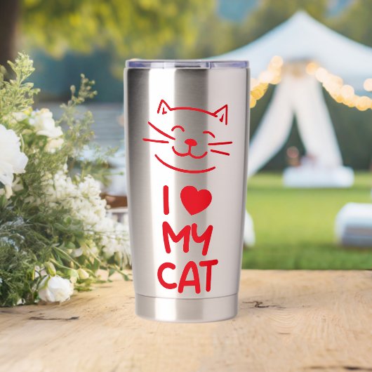 Ik hou van mijn kat geïsoleerde drinkbeker (Bruiloft (Gedraaid)  )