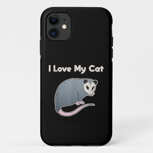 Ik hou van mijn kat grappige opossum Case-Mate iPhone case (Achterkant)