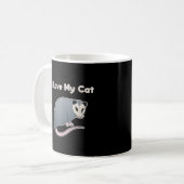 Ik hou van mijn kat grappige opossum koffiemok (Voorkant links)