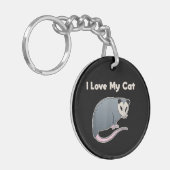 Ik hou van mijn kat grappige opossum sleutelhanger (Voorkant Links)
