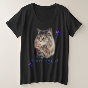 Ik hou van mijn kat grote maat t-shirt