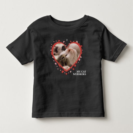 Ik hou van mijn kat-hart met foto en naam van huis kinder shirts (Voorkant)