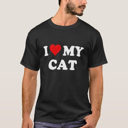 Ik hou van mijn kat-hart t-shirt (Voorkant)