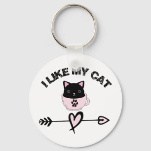 Ik hou van mijn kat, kattenliefdescadeau sleutelhanger