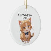 Ik hou van mijn kat keramisch ornament (Rechts)