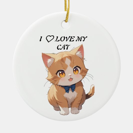 Ik hou van mijn kat keramisch ornament (Voorkant)