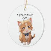 Ik hou van mijn kat keramisch ornament (Links)