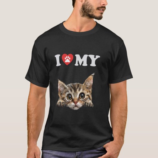 Ik hou van mijn kat Lambkin Kitten Funny Cat Lover T-shirt (Voorkant)