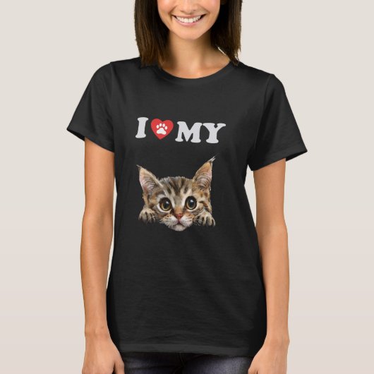 Ik hou van mijn kat Lambkin Kitten Funny Cat Lover T-shirt (Voorkant)